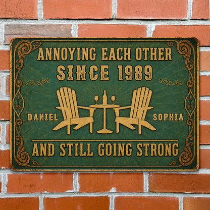 Custom Anniversary Couples Metal Sign personalization view for Couples
