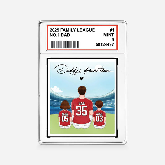 Personalized soccer dad acrylic plaque featuring Daddy's Dream Team custom portrait display