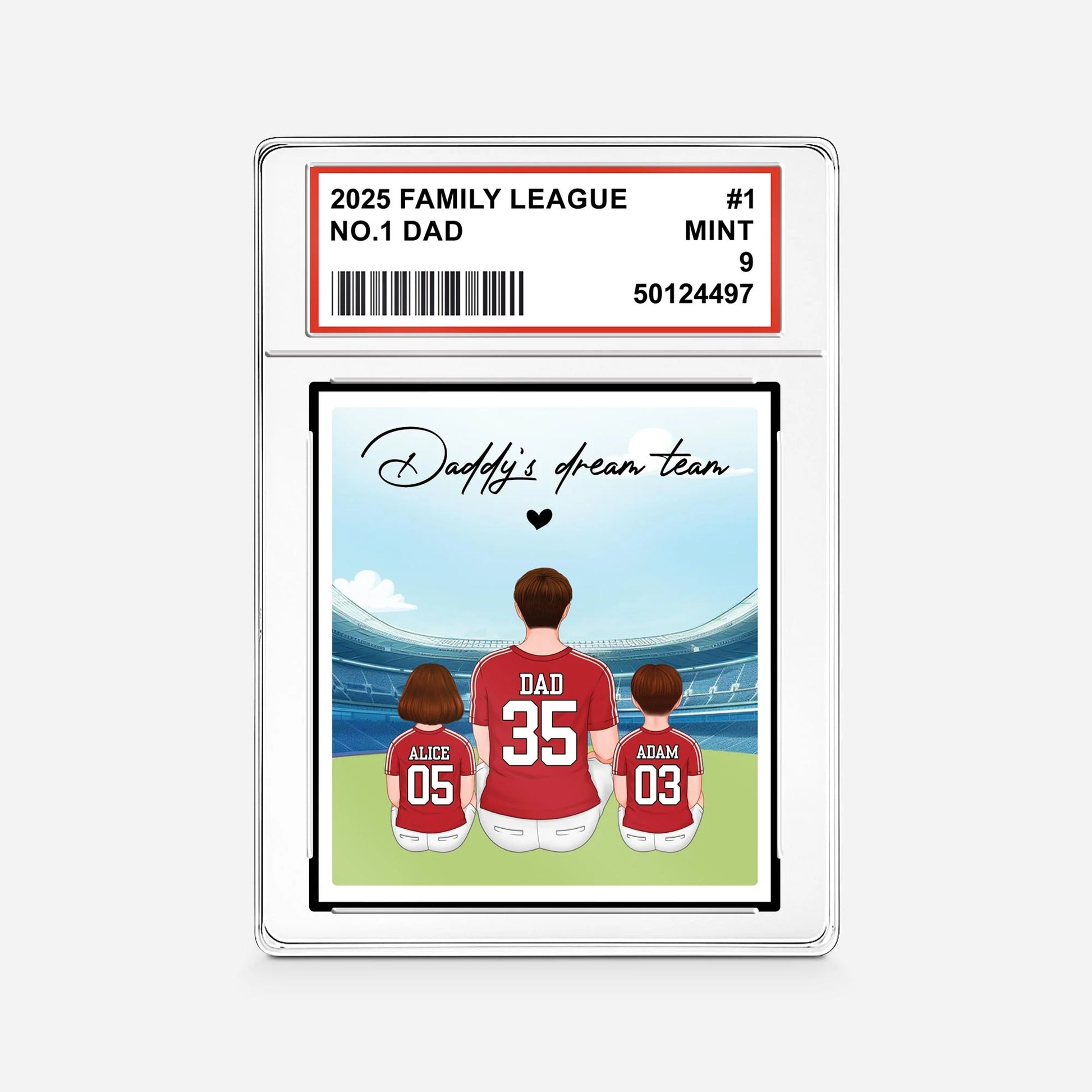 Personalized soccer dad acrylic plaque featuring Daddy's Dream Team custom portrait display