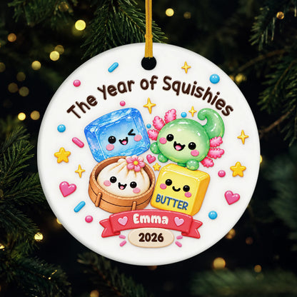 The Year of Squishies Personalized Ceramic Ornament - Kids Christmas Tree Decor