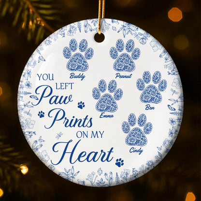 You Left Paw Prints On My Heart With Floral Design