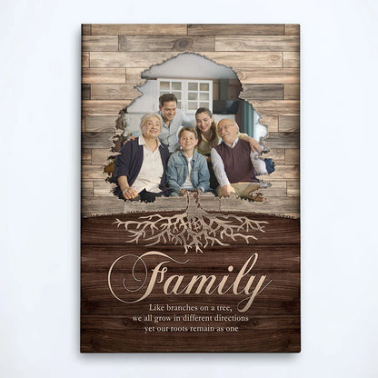 "Family Like Branches On A Tree" Personalized Photo / Canvas - Custom Family Wall Decor