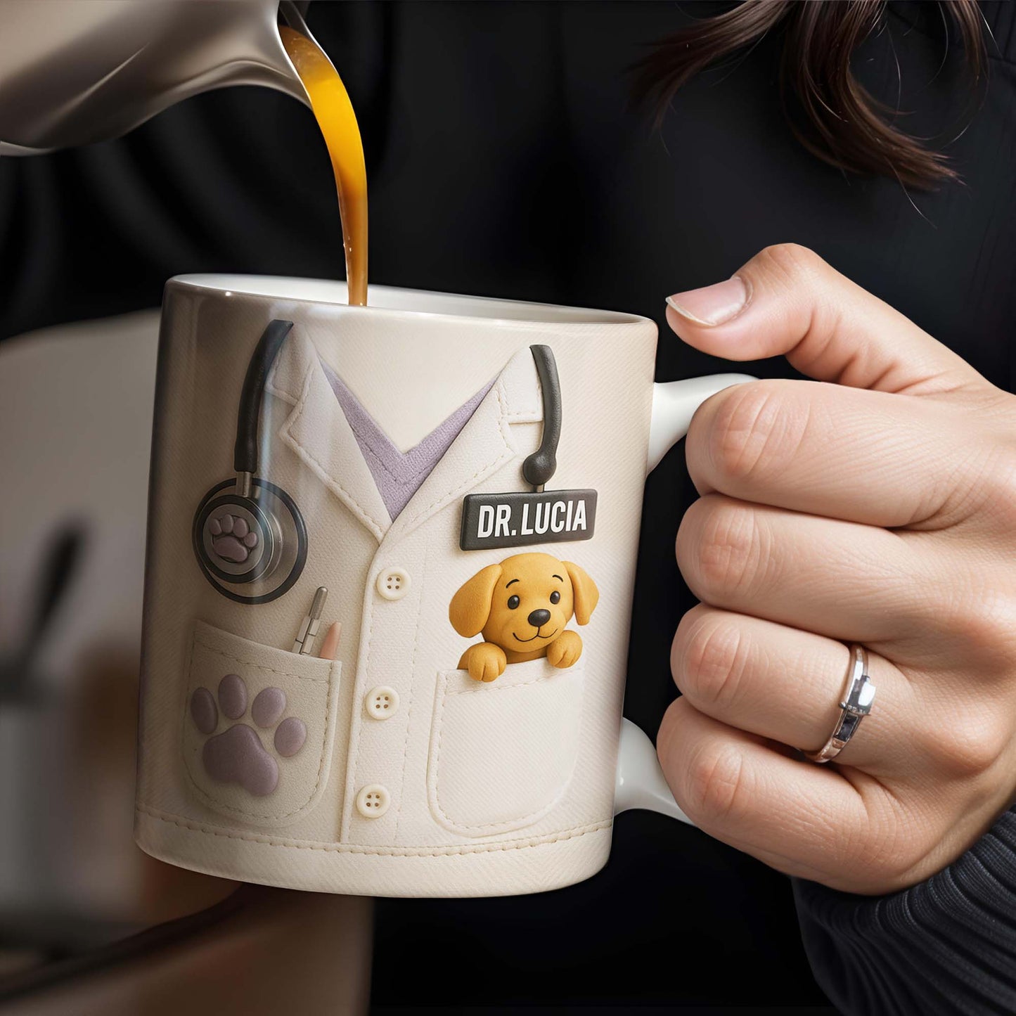 Personalized Vet Lab Coat Coffee Mug - Custom Veterinarian Gift for Dog Lovers and Vet Techs