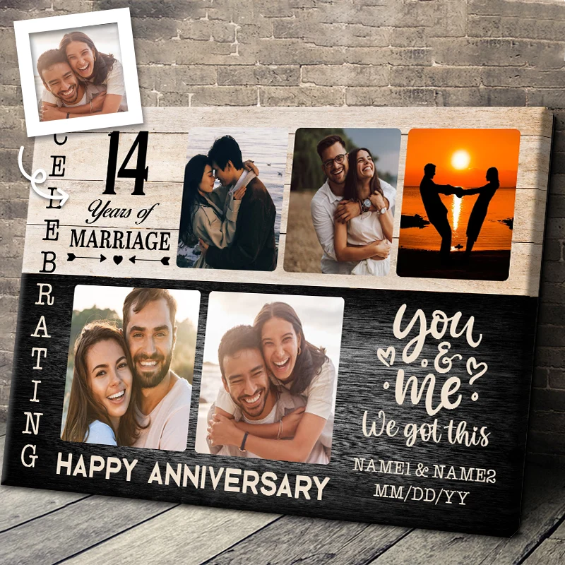 You & Me We Got This Custom Photo Canvas / Poster - Personalized Wedding Anniversary Gift for Couple