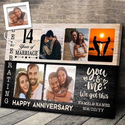 You & Me We Got This Custom Photo Canvas / Poster - Personalized Wedding Anniversary Gift for Couple