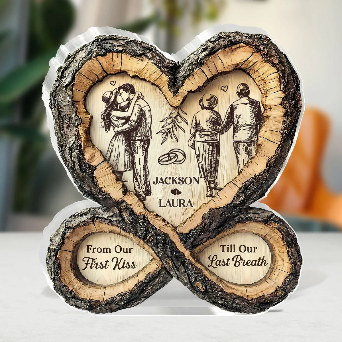 Plaque material and size view - "Until The Very End" Personalized Plaque