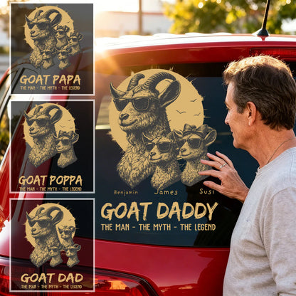 Custom Goat Dad Car Decal personalization view for Dad