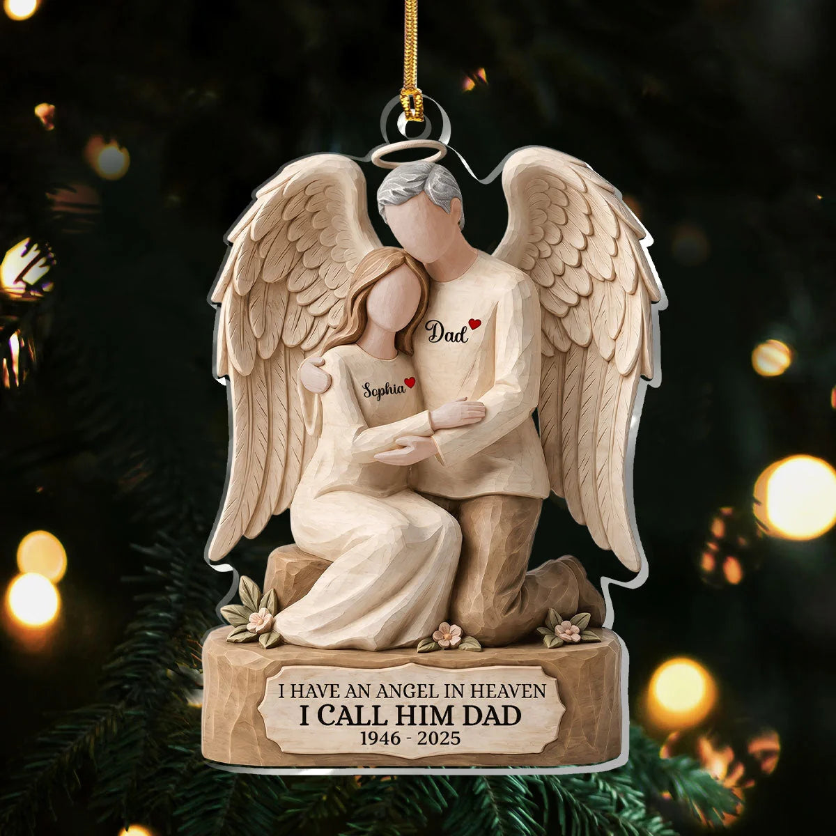 I Have an Angel in Heaven Personalized Acrylic Ornament - Custom Memorial Keepsake Gift