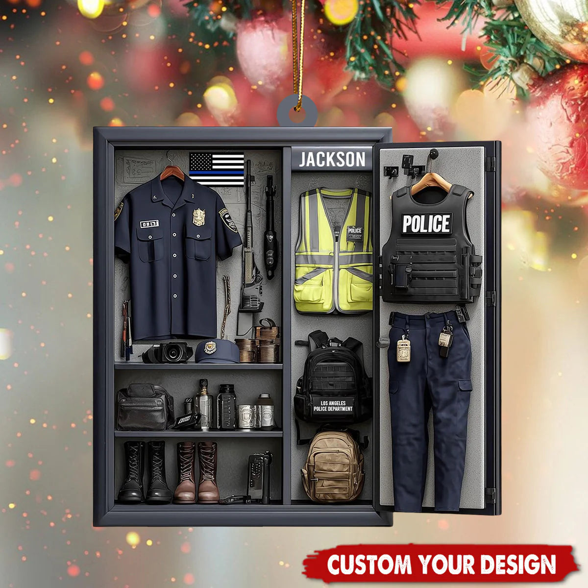 Personalized Police Officer Ornament personalization view for Dad