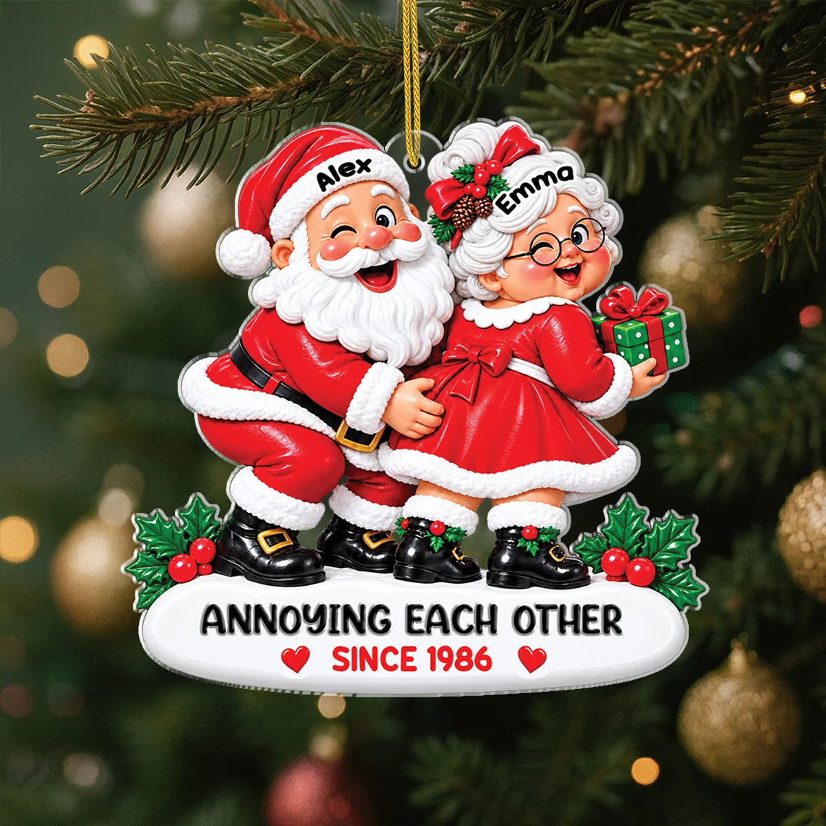 Growing Old Together Personalized Acrylic Ornament for Couples - Custom Christmas Anniversary Gift