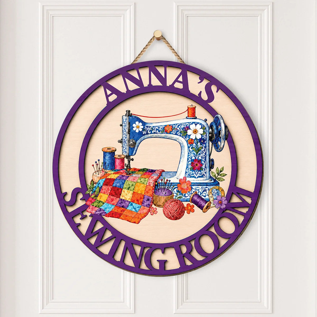 Personalized Sewing Room Wood Sign - Custom Quilting & Craft Decor Gift