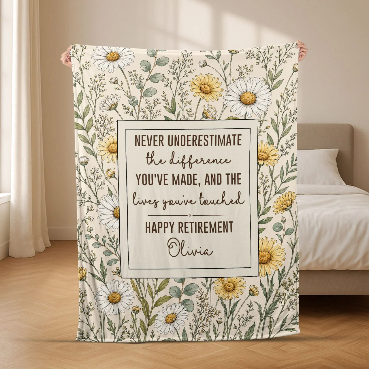 Custom Retirement Blanket personalization view for Coworker / Boss