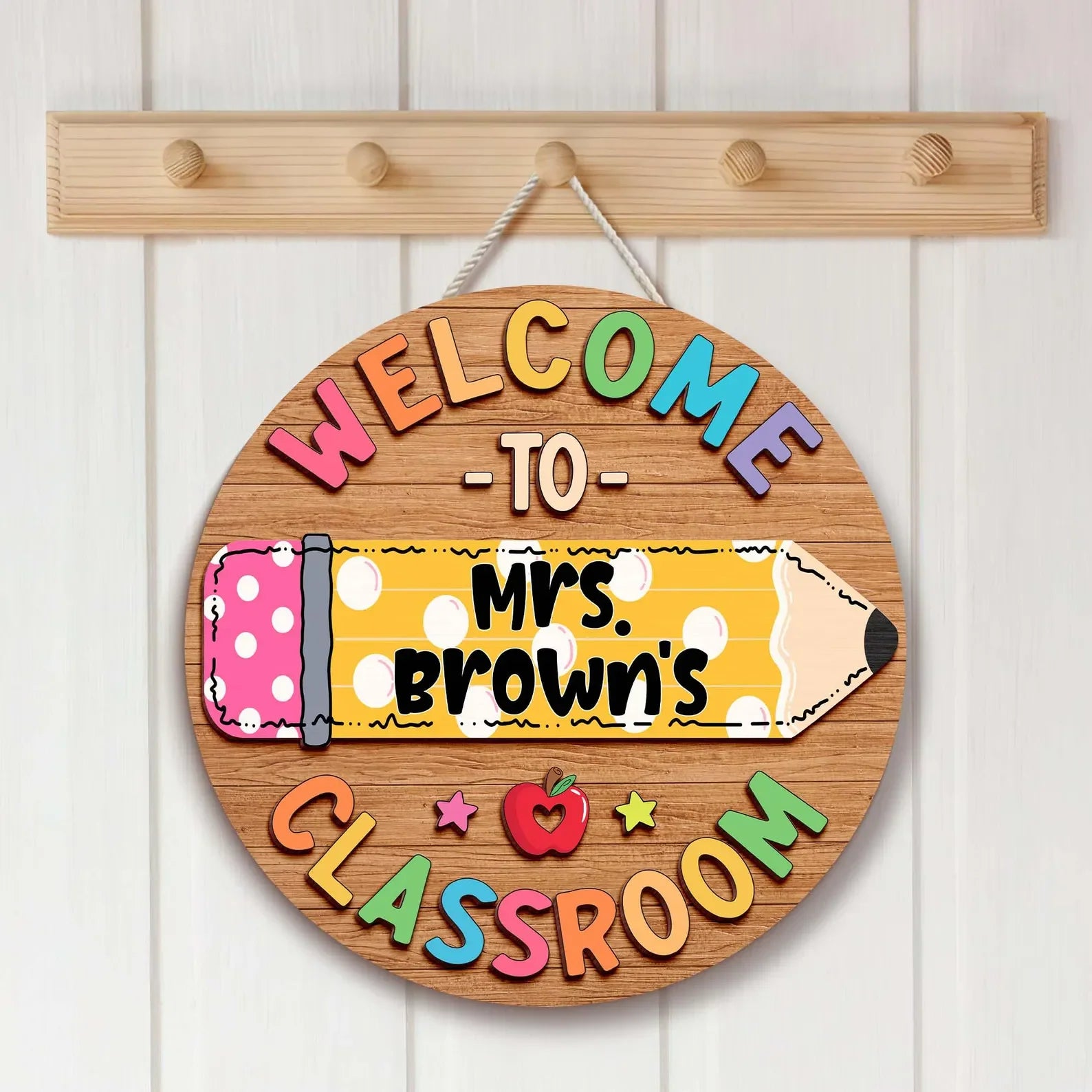 Wood Sign detail view for Teacher