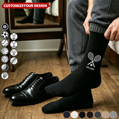 Personalized Sports Socks personalization view for Dad