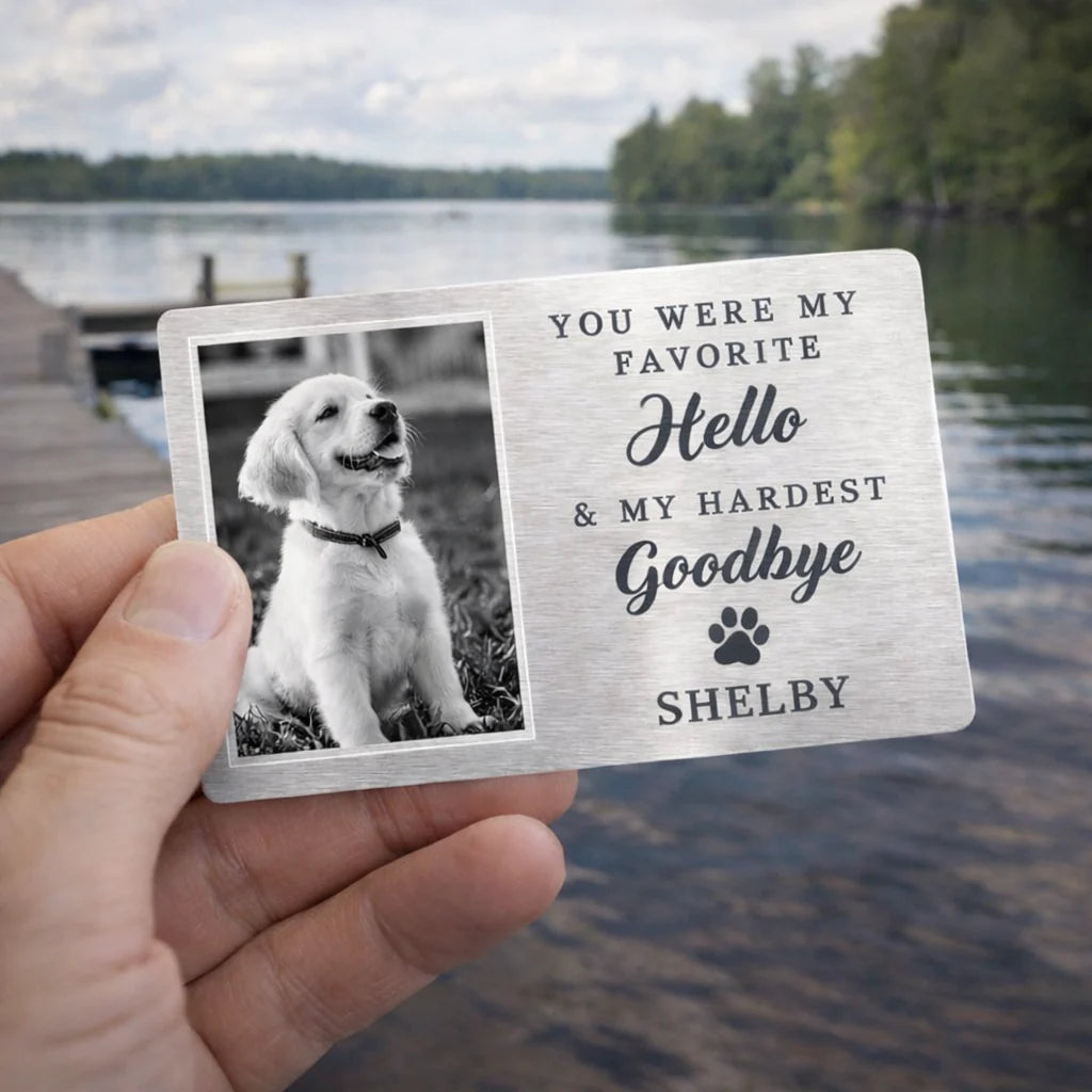 "I Will Carry You With Me" Personalized Pet Memorial Wallet Card - Pet Loss Sympathy Gift