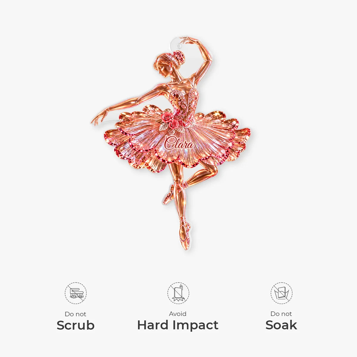 Personalized Ballerina Acrylic Ornament - Christmas and Birthday Gift for Her