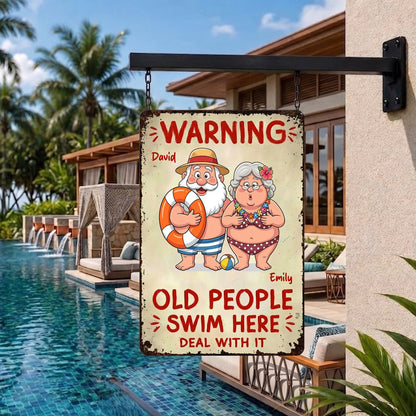 Personalized Metal Sign For Pool for Grandma with personalized design details for meaningful gifting image 6