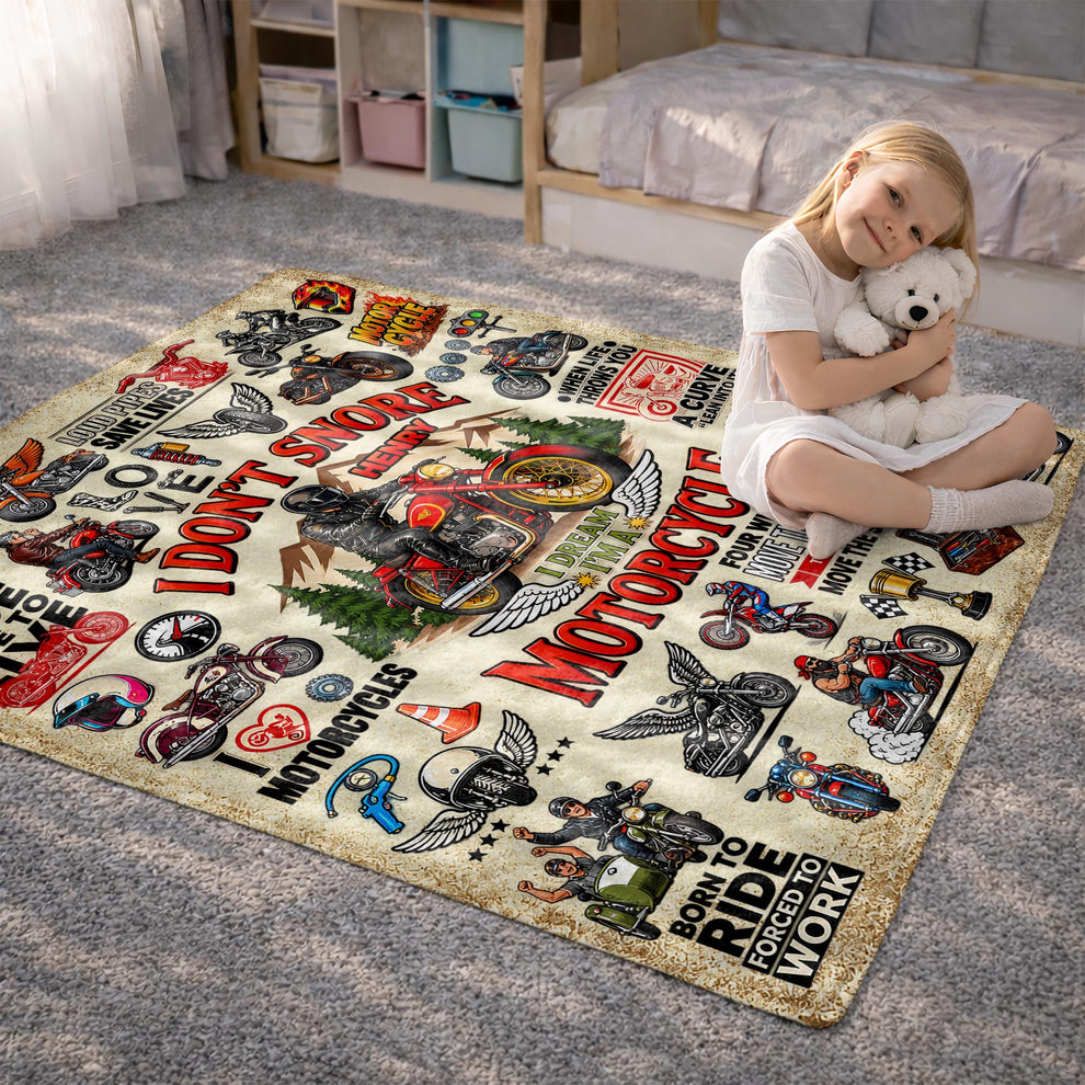 Personalized Motorcycle Blanket - Custom Gift for Biker Husband & Dad