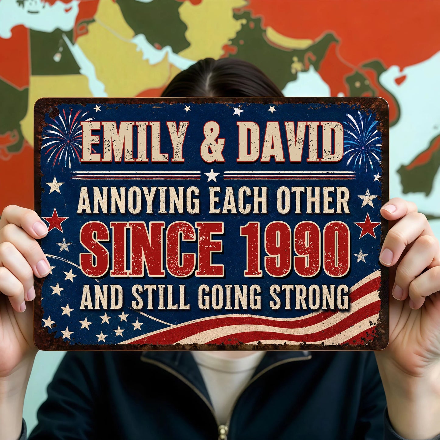 Custom Annoying Each Other Since Personalized Metal Sign personalization view for Wife