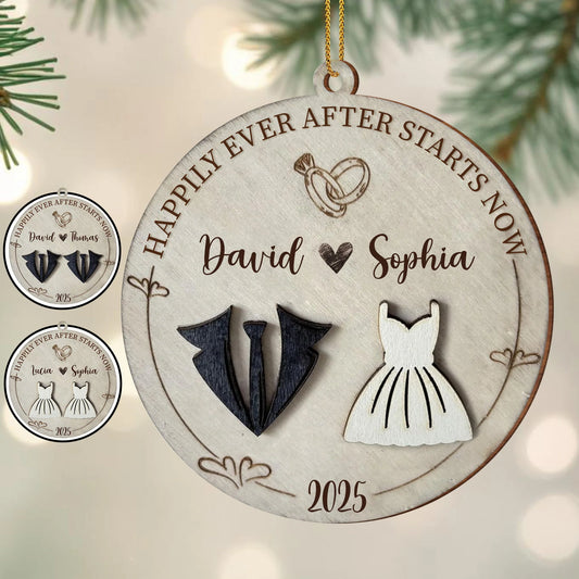 Personalized Wedding Ornament for Couples with personalized design details for meaningful gifting