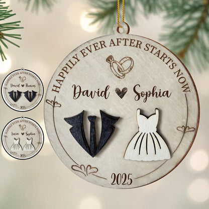 Personalized Wedding Ornament for Couples with personalized design details for meaningful gifting