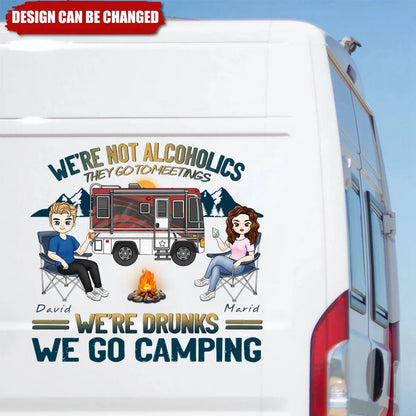 "We're Drunks We Go Camping" Personalized Camping Decal - Custom Camper Sticker Gift