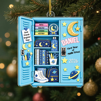 "Good Friends Brighter Days" Personalized School Locker Acrylic Ornament - Custom Kids Back to School Gift