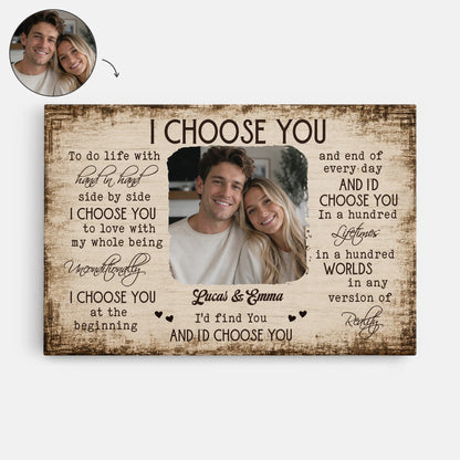 "I Choose You In A Hundred Lifetimes" Personalized Photo Canvas / Poster - Anniversary Gift for Couples