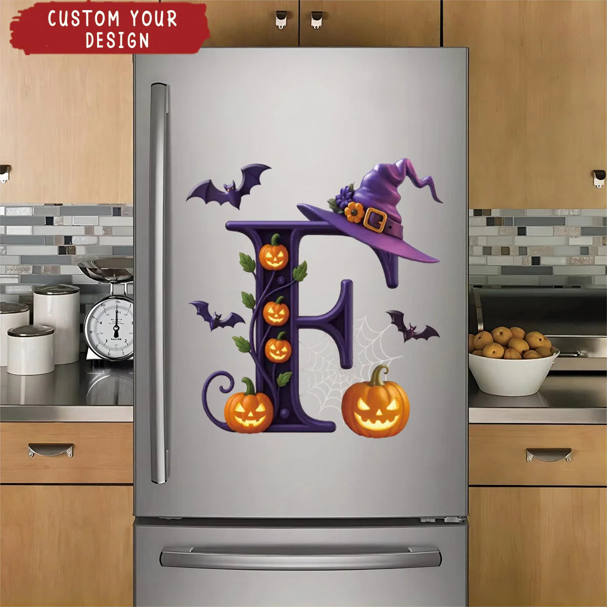 Witchy Monogram Personalized Halloween Letter Decal - Custom Fall Decor for Besties & Family