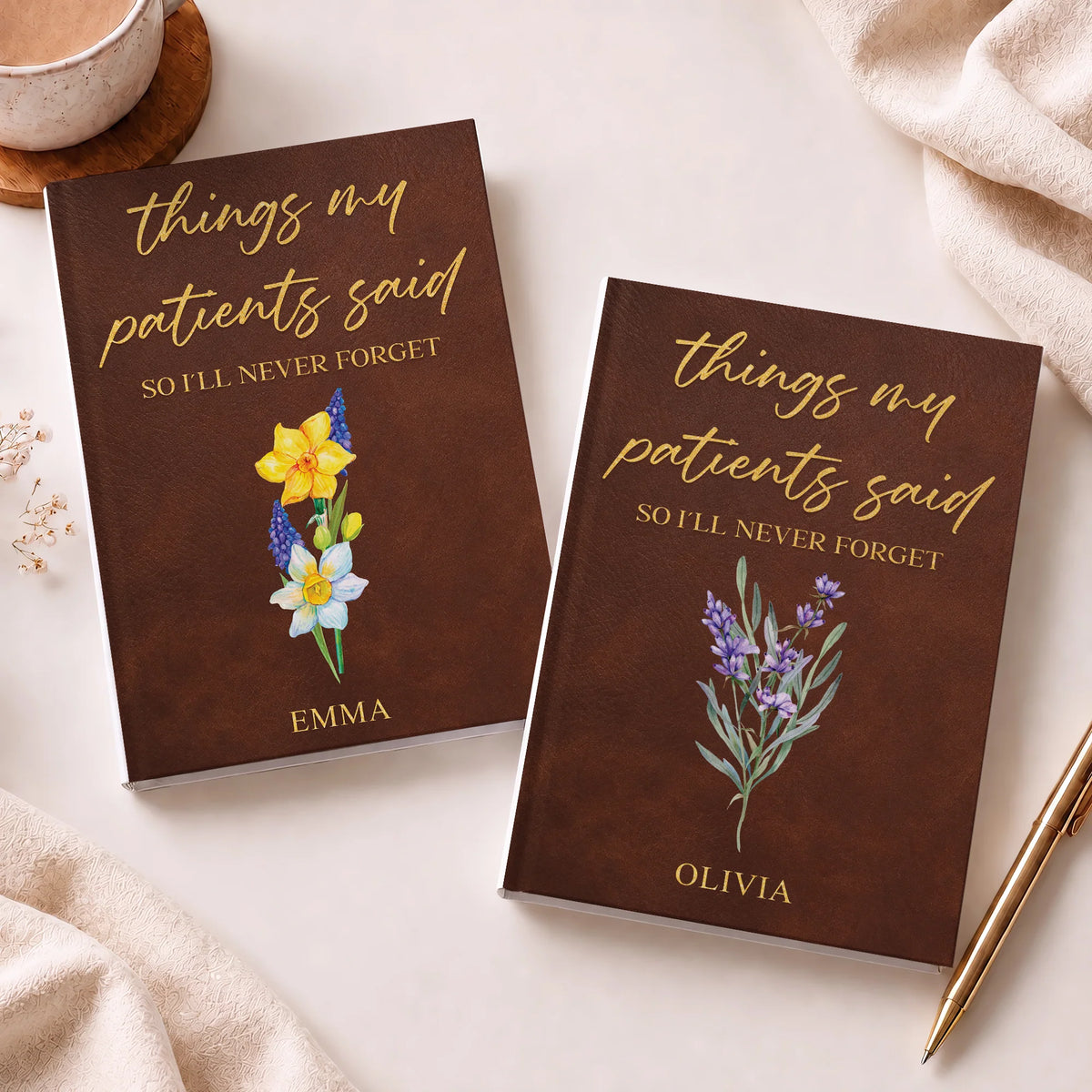 "Things My Patients Said" Personalized Nurse Hardcover Journal - Custom Medical Keepsake Notebook