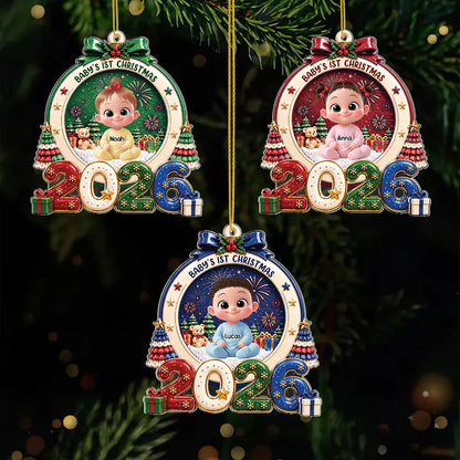Baby's 1st Christmas Personalized Acrylic Ornament - Keepsake Gift for Newborn