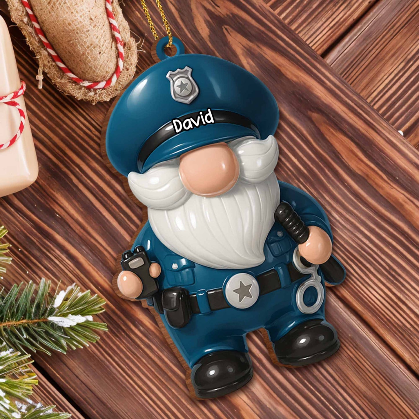 Personalized Police Ornament personalization view for Family