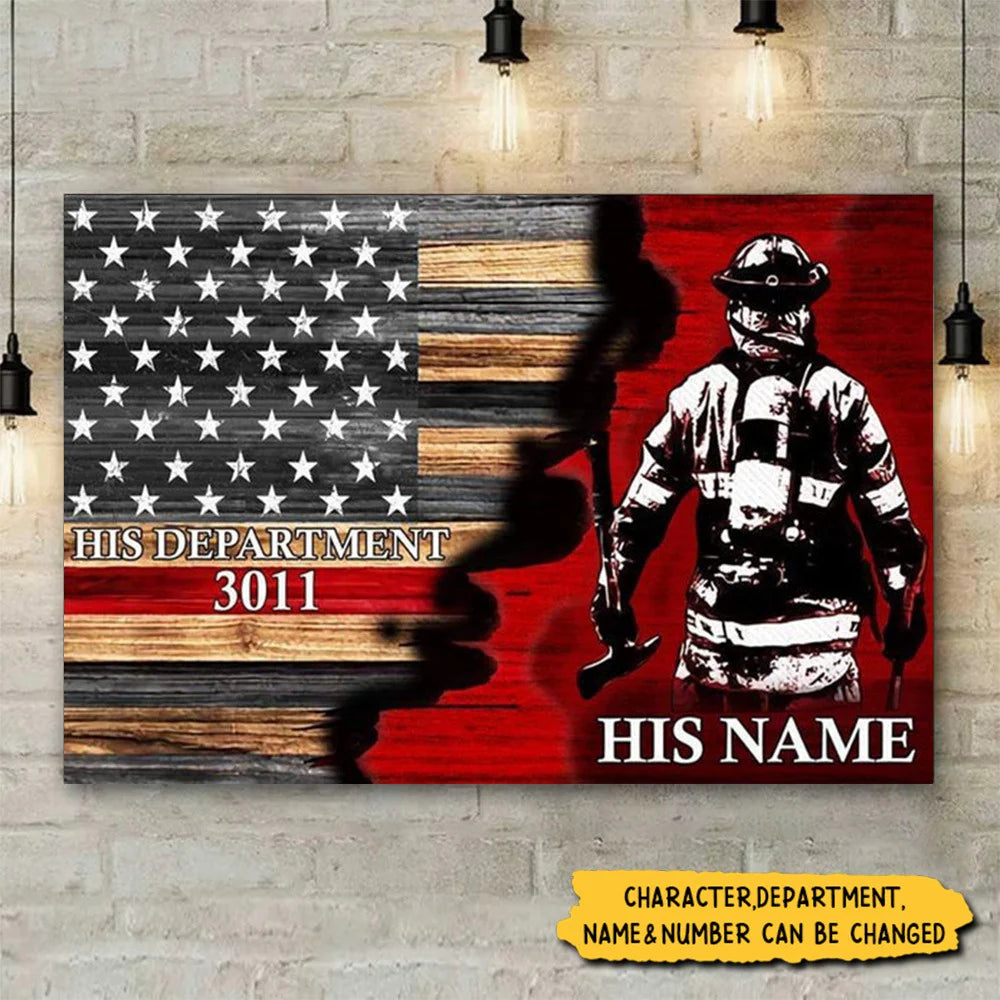 Personalized police officer canvas with thin blue line flag design and custom name text for law enforcement gift image 6