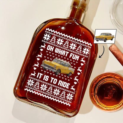 Custom Car Photo Whiskey Bottle personalization view for Dad