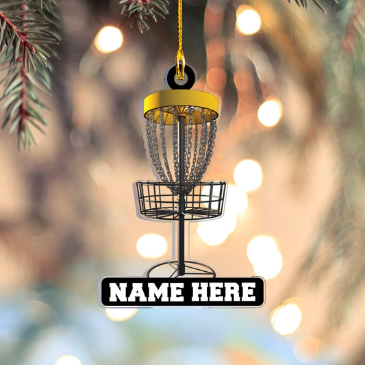Custom Disc Golf Basket Christmas Ornament - Personalized Acrylic Holiday Keepsake Gift for Golfers