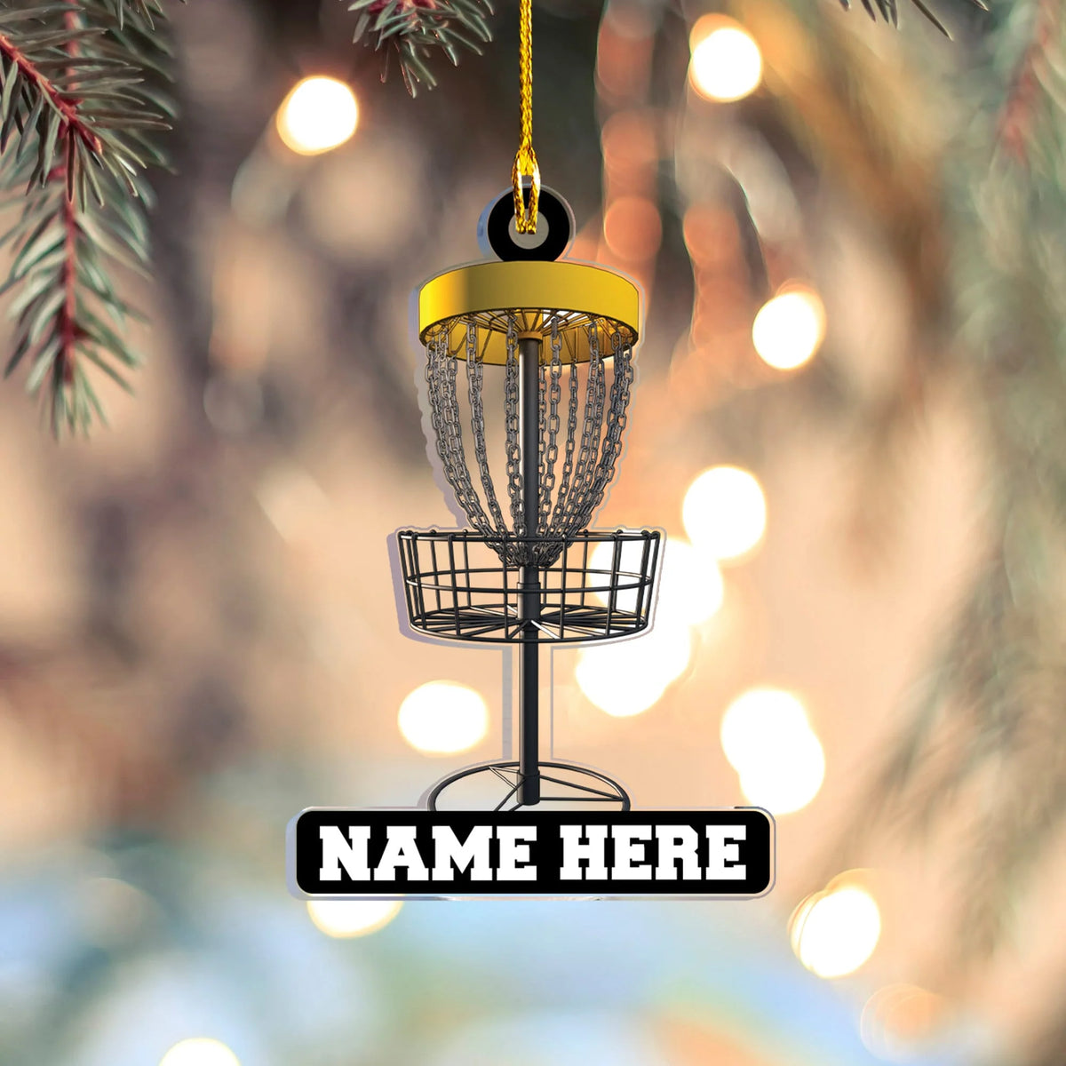 Custom Disc Golf Basket Christmas Ornament - Personalized Acrylic Holiday Keepsake Gift for Golfers