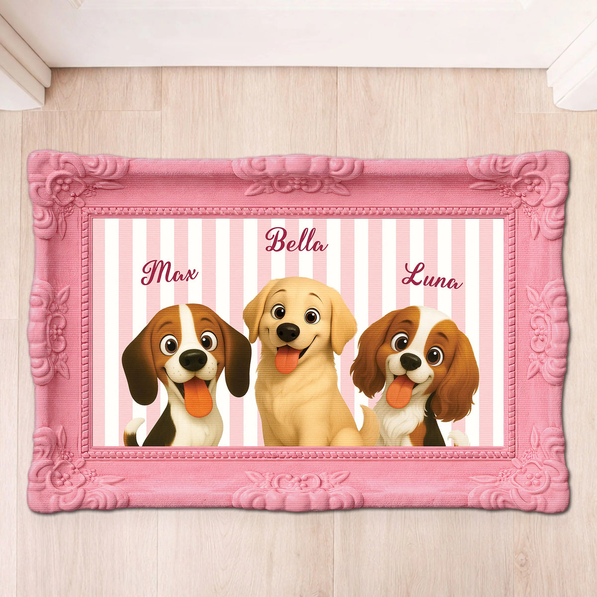 Personalized Dog Doormat - Custom Pet Name Entryway Mat for Dog Lovers