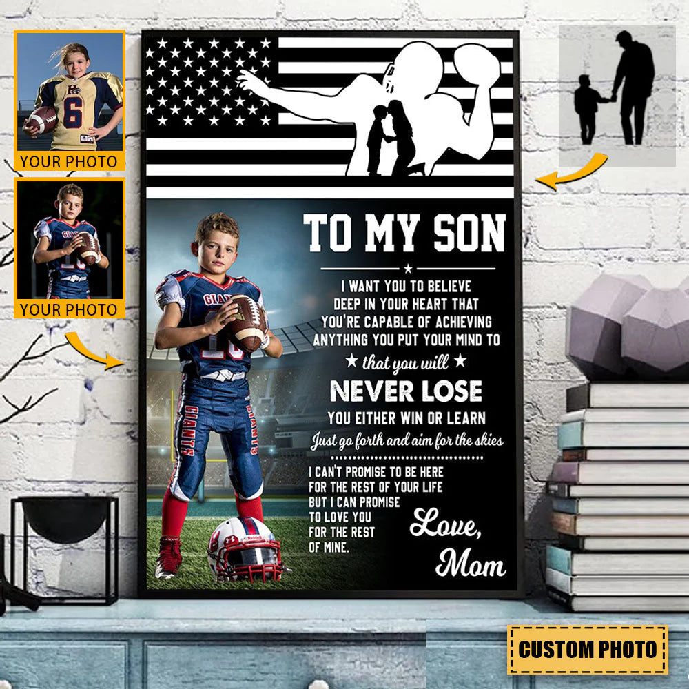 Custom Football Son Poster personalization view for Son/Grandson