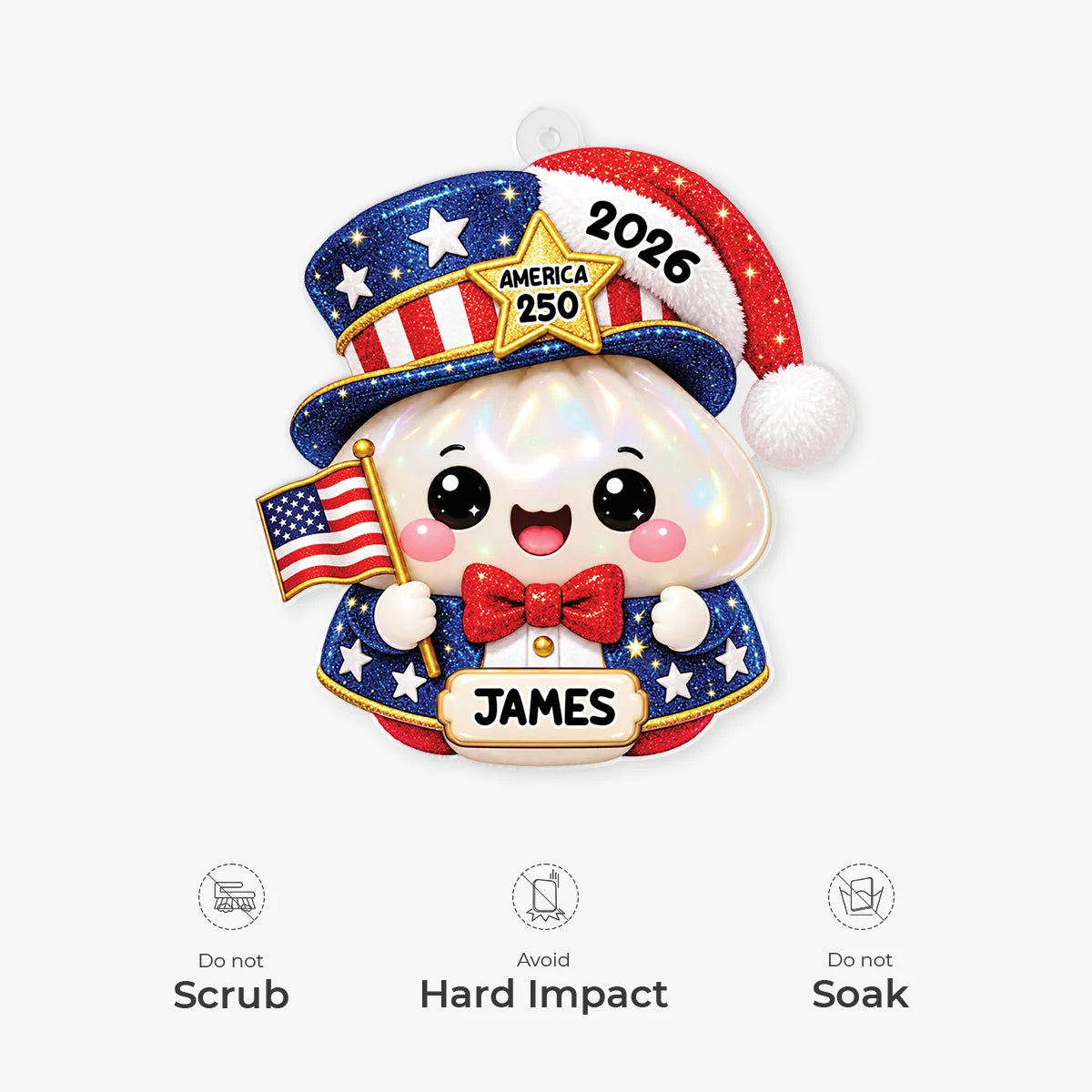 America 250th Anniversary - Personalized Dumpling Acrylic Ornament