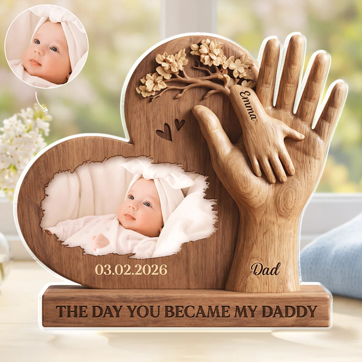 The Day You Became Custom Acrylic Plaque - Personalized Gift for New Parents