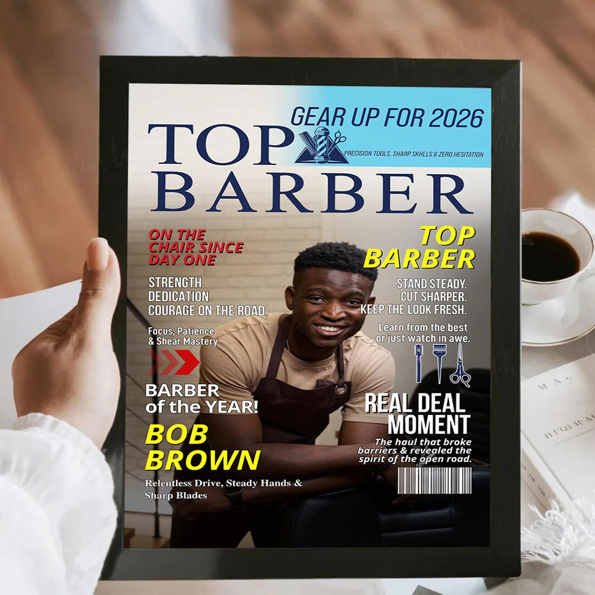 Canvas / Poster material and size view - Custom Barber Magazine Cover Canvas