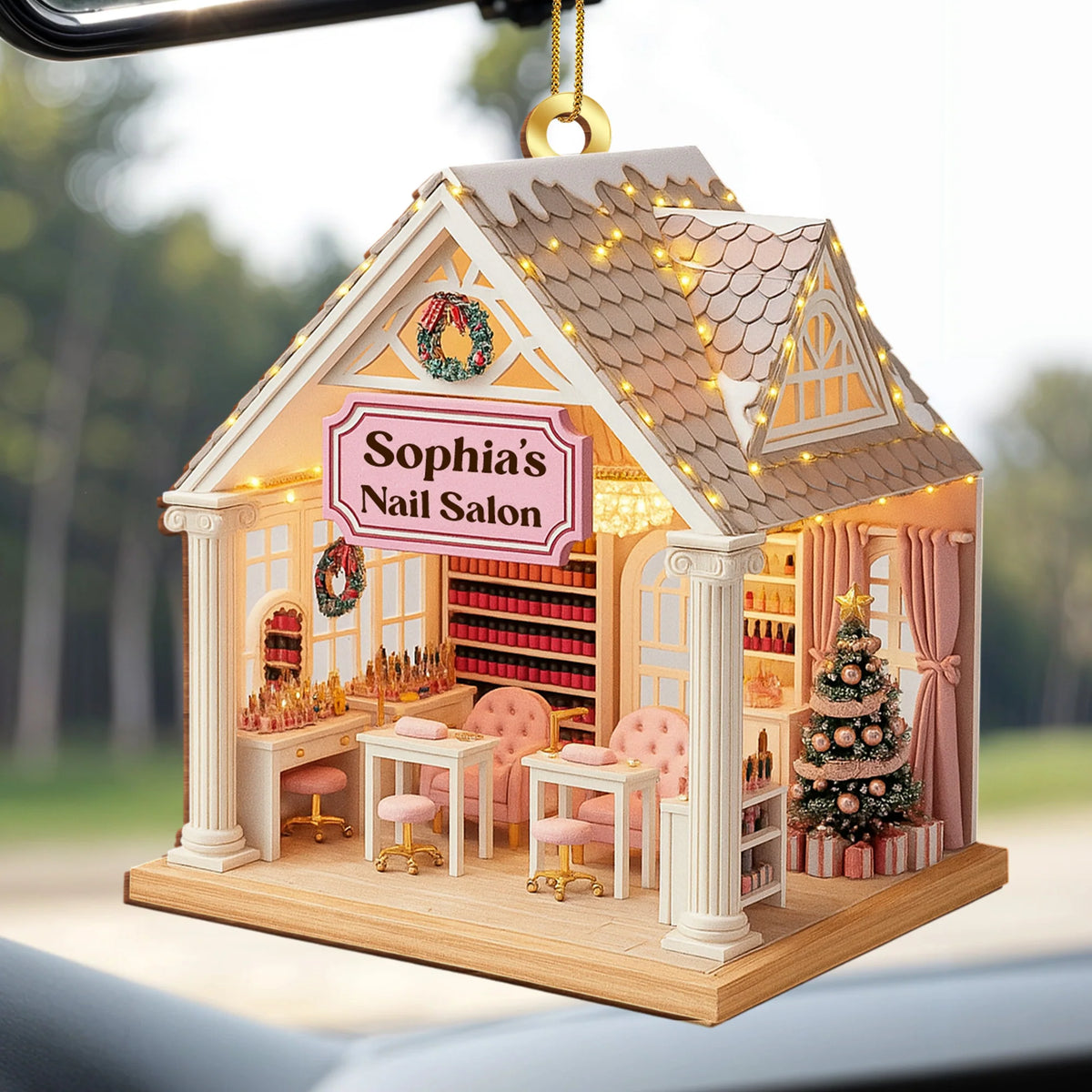Sophia’s Nail Salon With Christmas Tree Decor