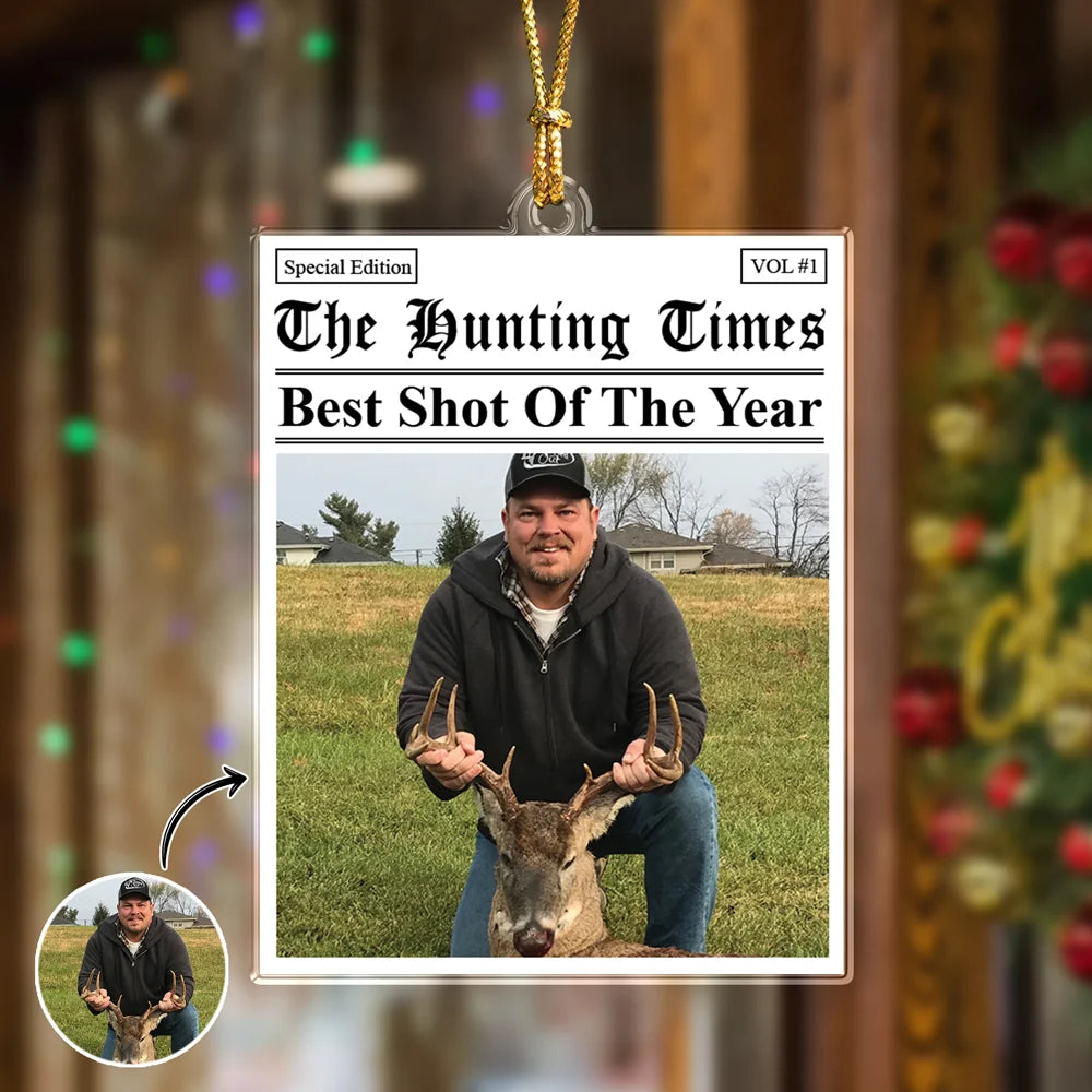 The Hunting Times Personalized Photo Acrylic Ornament - Custom Hunter of the Season Keepsake Gift