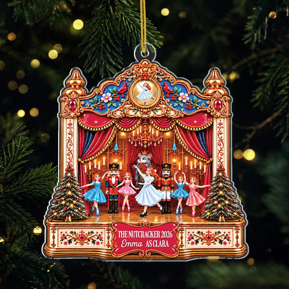 The Nutcracker 2026 Personalized Nutcracker Acrylic Ornament - Custom Ballet Christmas Gift for Kids