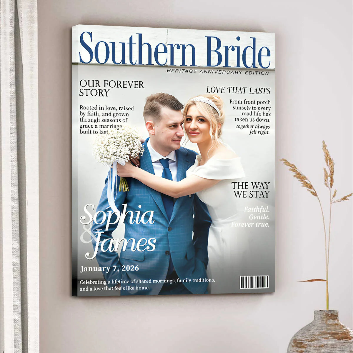 Custom Wedding Canvas for Wife with personalized design details for meaningful gifting image 6