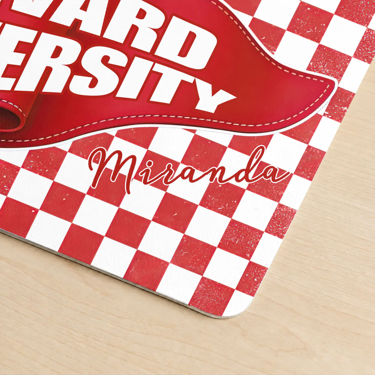 Bag material and size view - Custom College Pennant Desk Mat