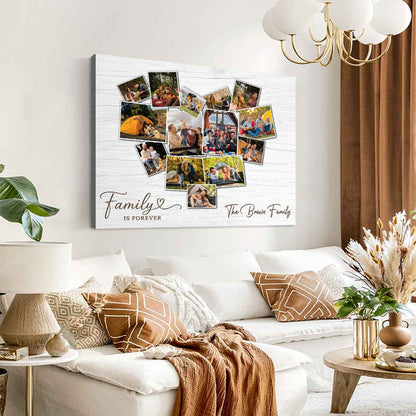 Custom Heart Photo Collage Canvas personalization view for Mom