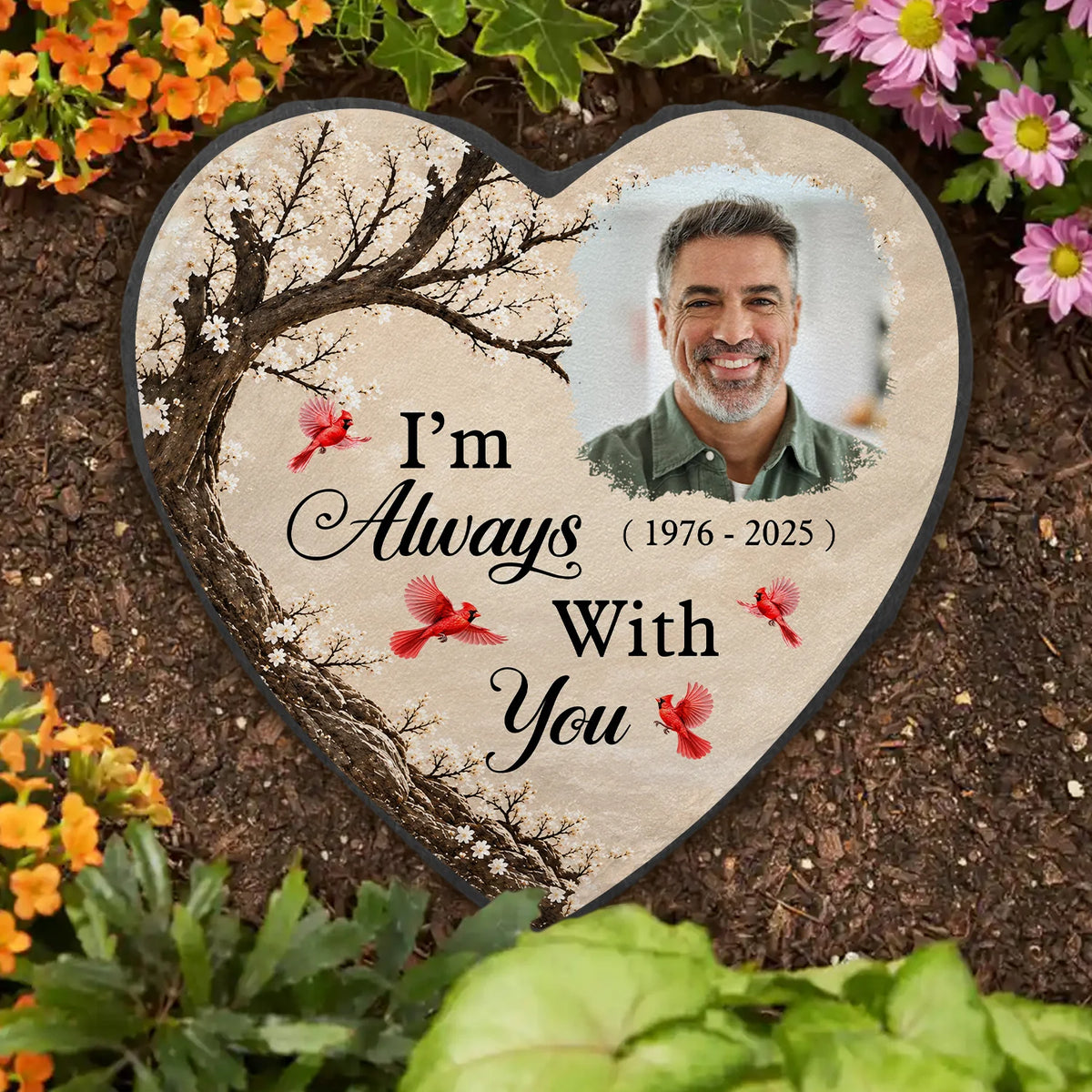I'm Always With You - Personalized Memorial Plaque Slate Stone for Family Memorial