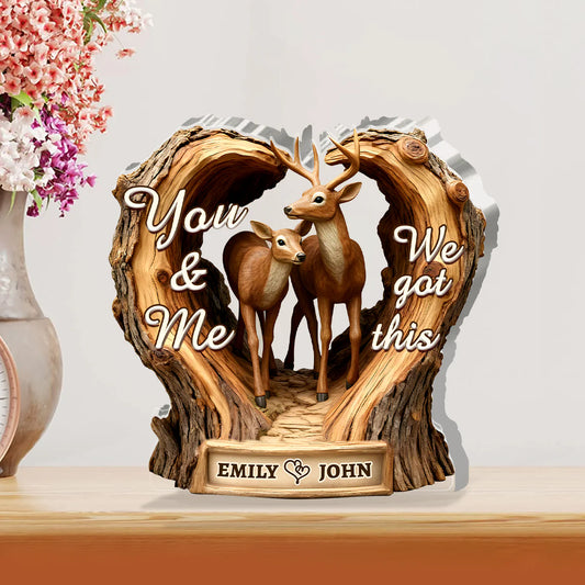 Personalized Couple Heart Acrylic Plaque for Wife with personalized design details for meaningful gifting