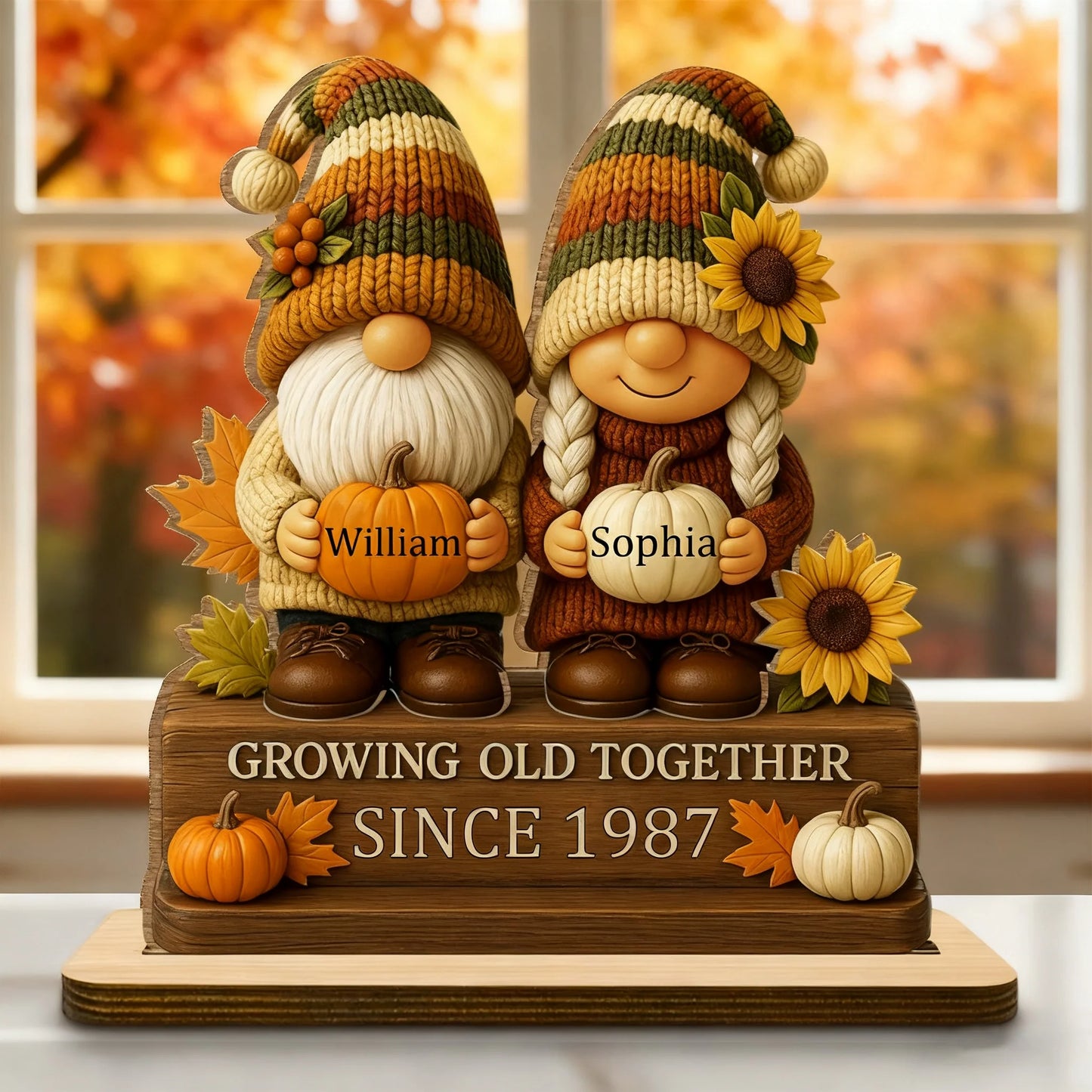 Custom Growing Old Together Plaque for Couples with personalized design details for meaningful gifting